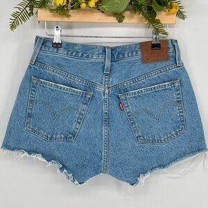 Levis 501 Button Up Denim Jeans Shorts Size 27 Big E  Raw Hem